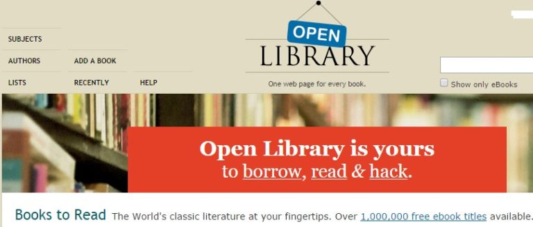 Open Library for eBooks